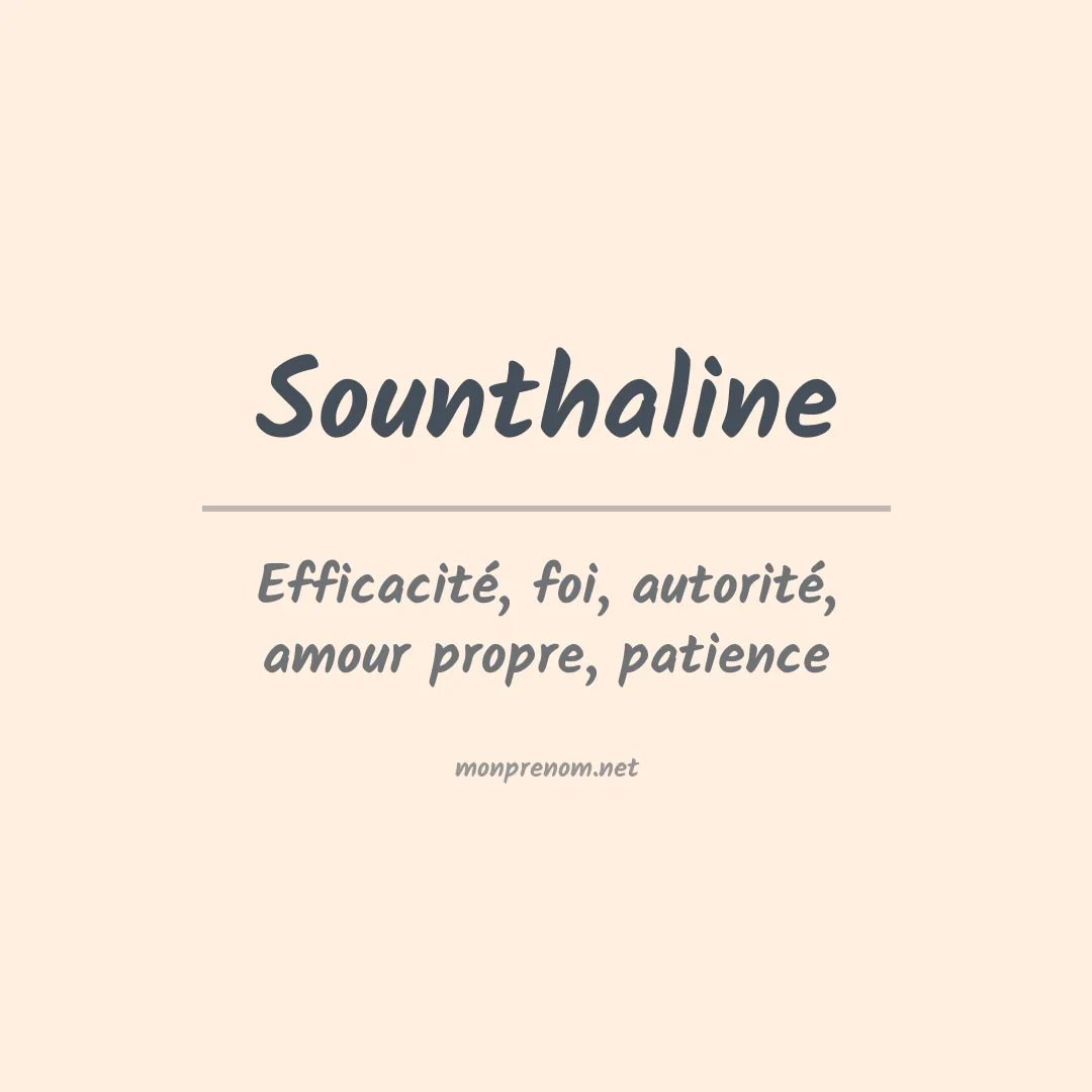 Signification du prénom Sounthaline