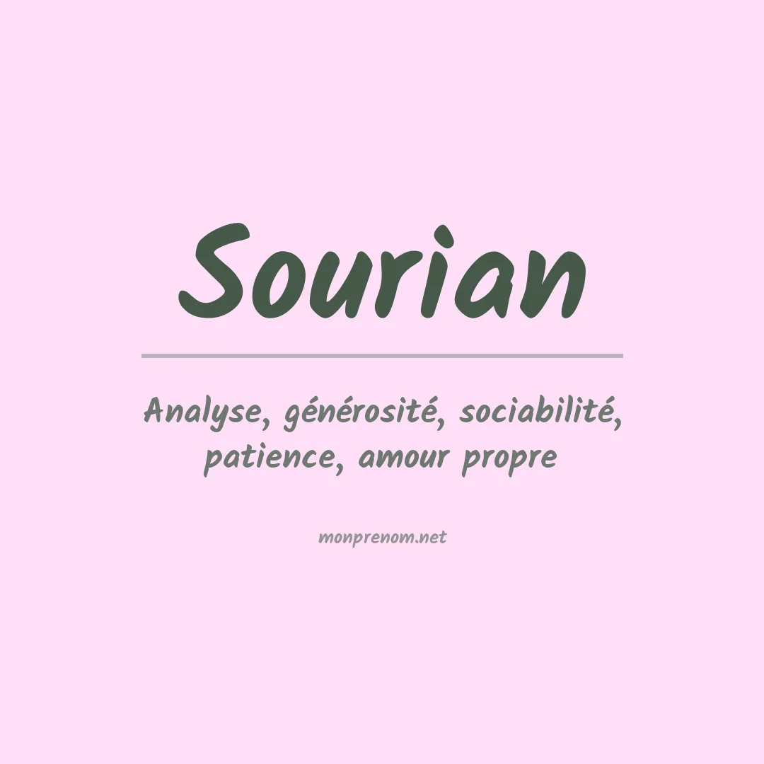 Signification du prénom Sourian