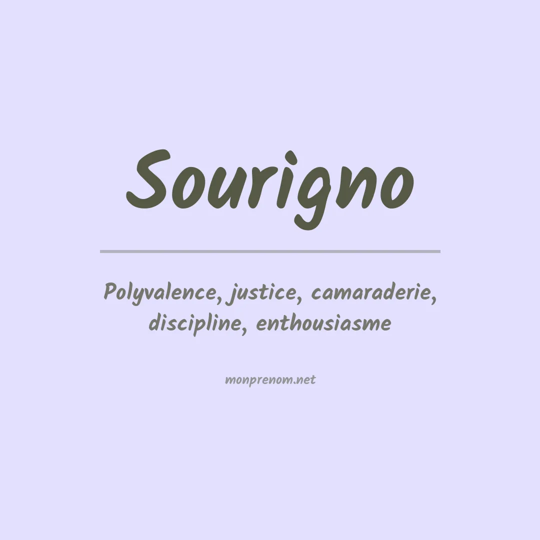 Signification du prénom Sourigno