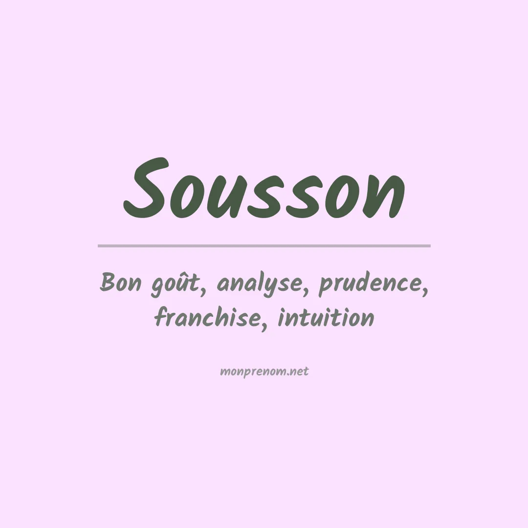 Signification du prénom Sousson