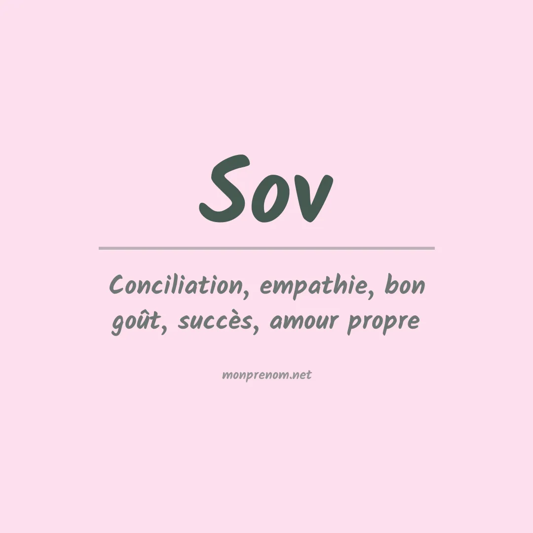 Signification du prénom Sov