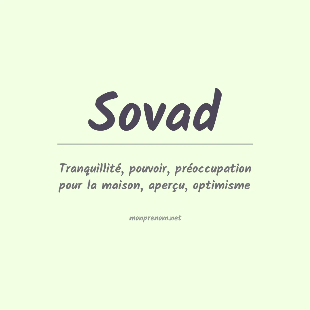 Signification du prénom Sovad