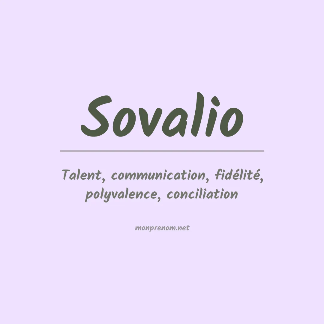 Signification du prénom Sovalio