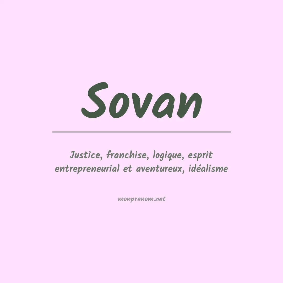 Signification du prénom Sovan