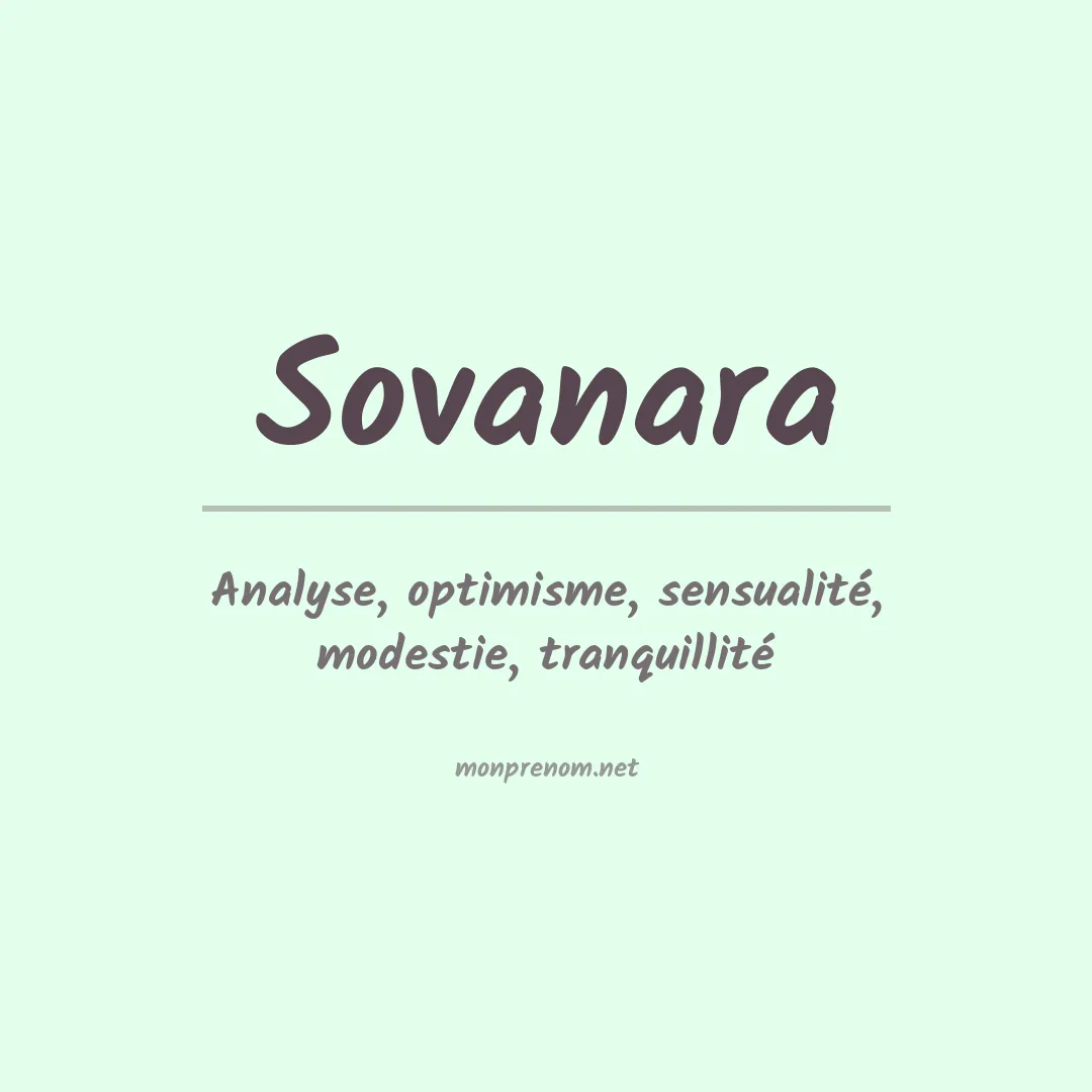 Signification du prénom Sovanara