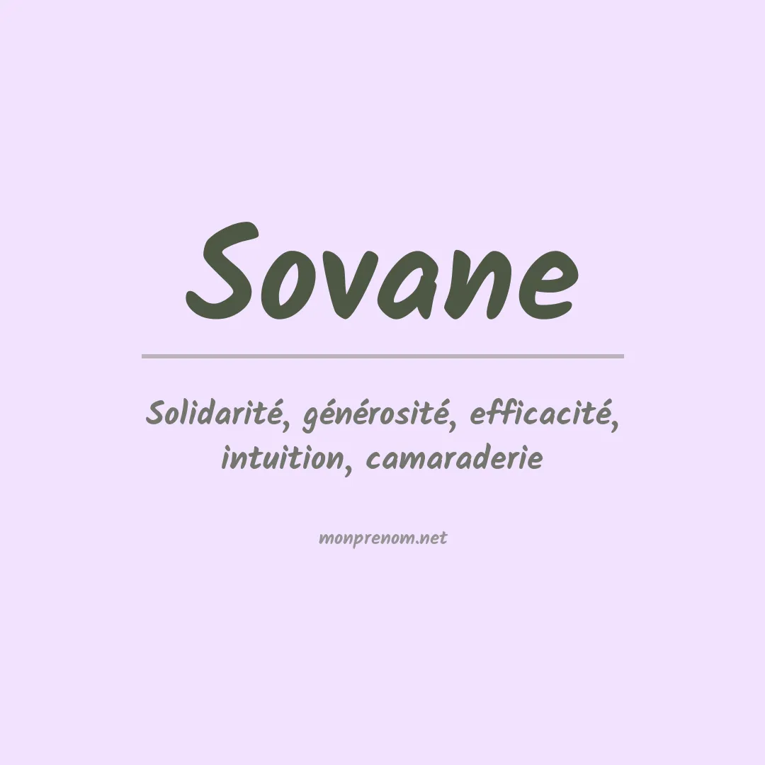 Signification du prénom Sovane