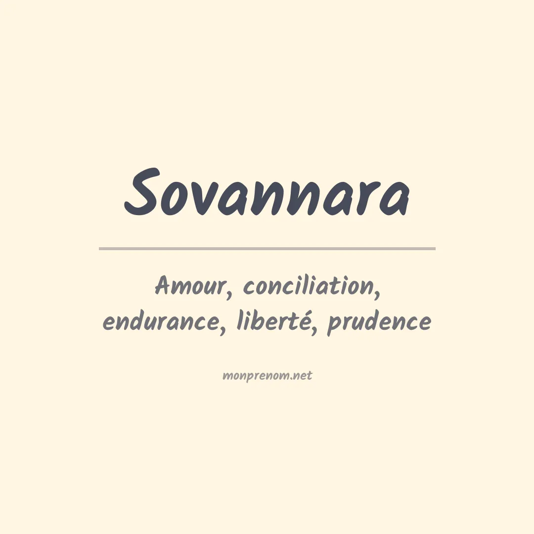 Signification du prénom Sovannara