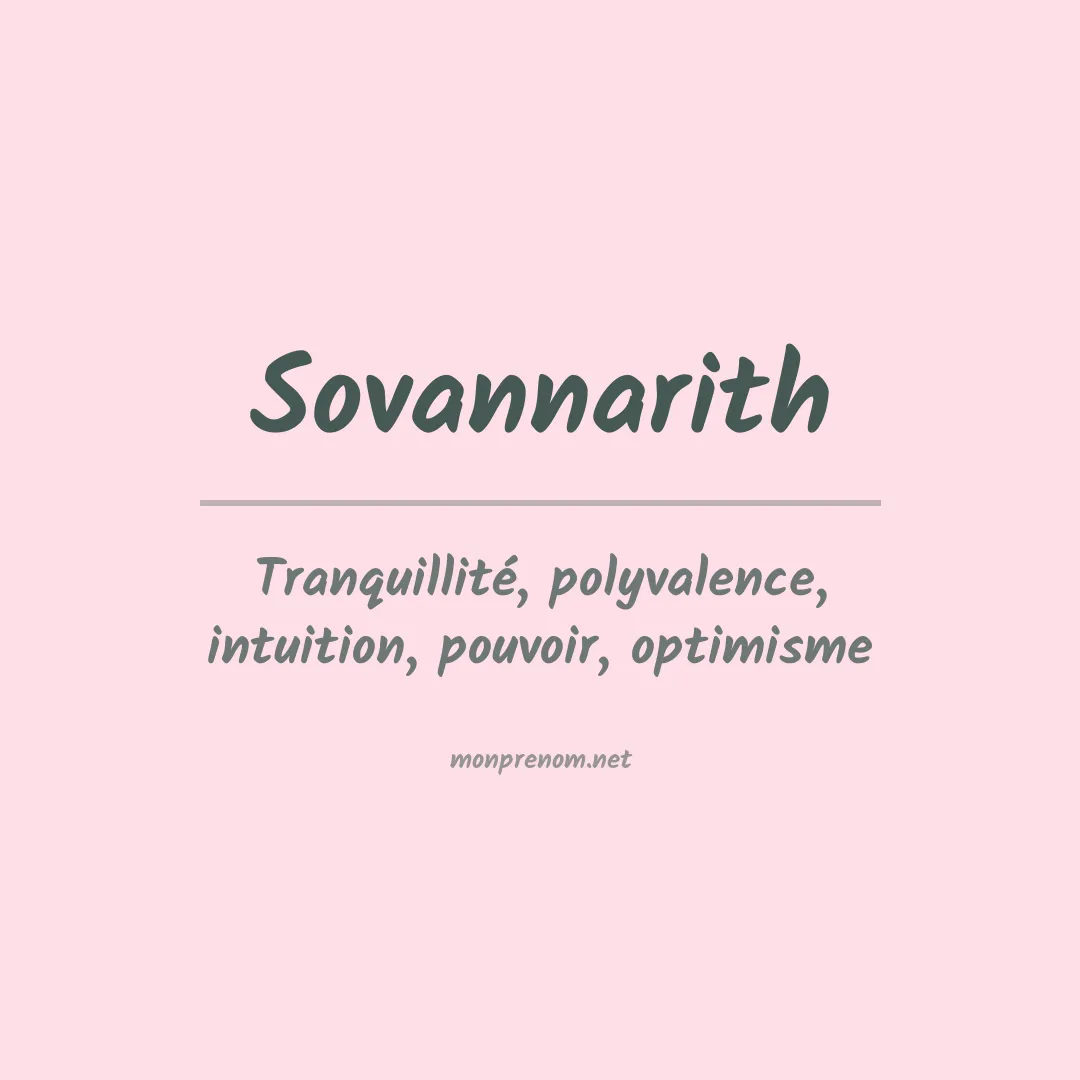 Prénom Sovannarith
