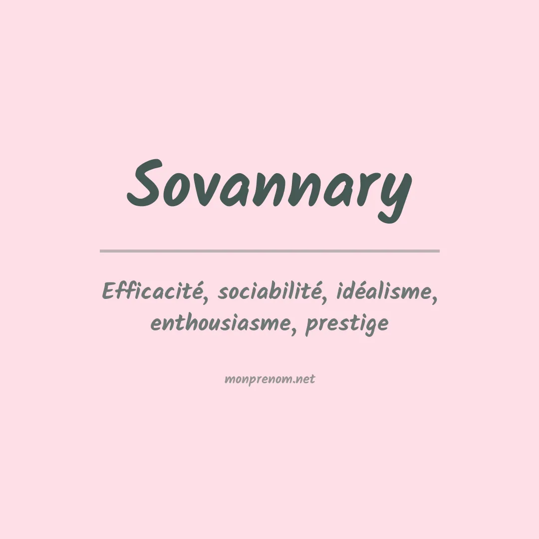 Signification du prénom Sovannary