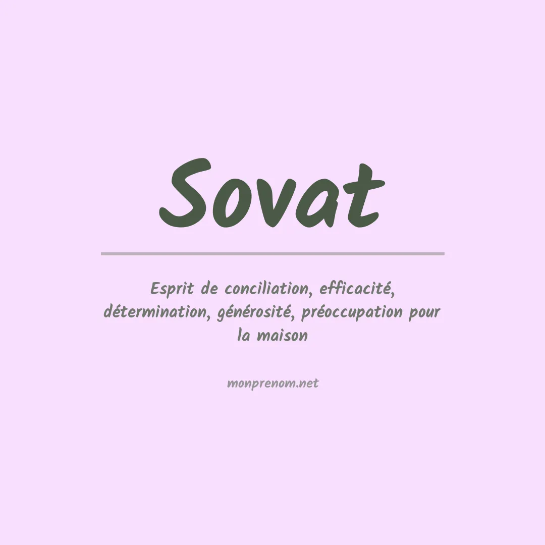Signification du prénom Sovat