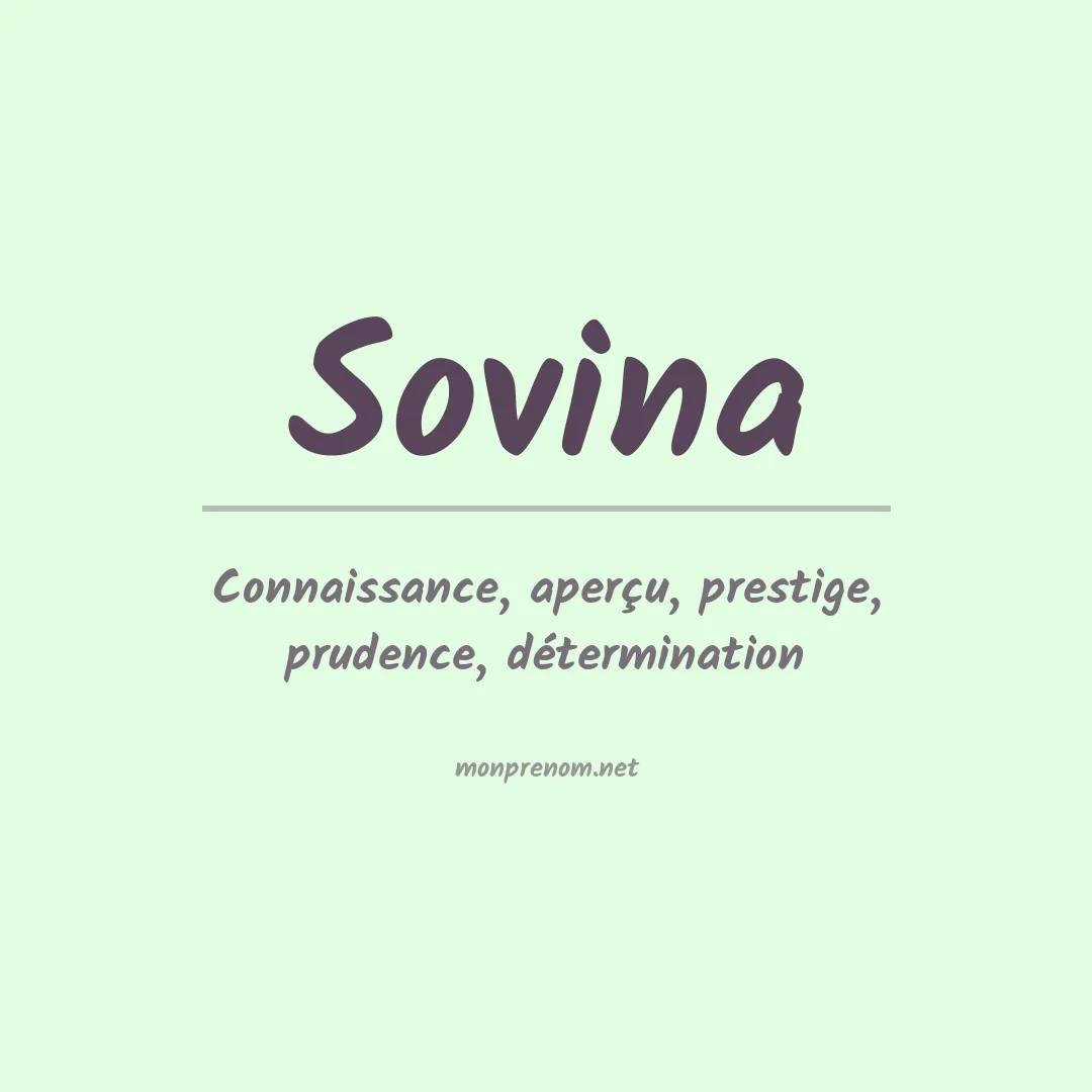 Signification du prénom Sovina