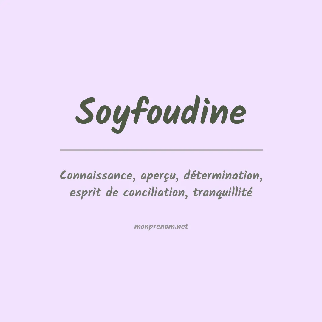 Signification du prénom Soyfoudine