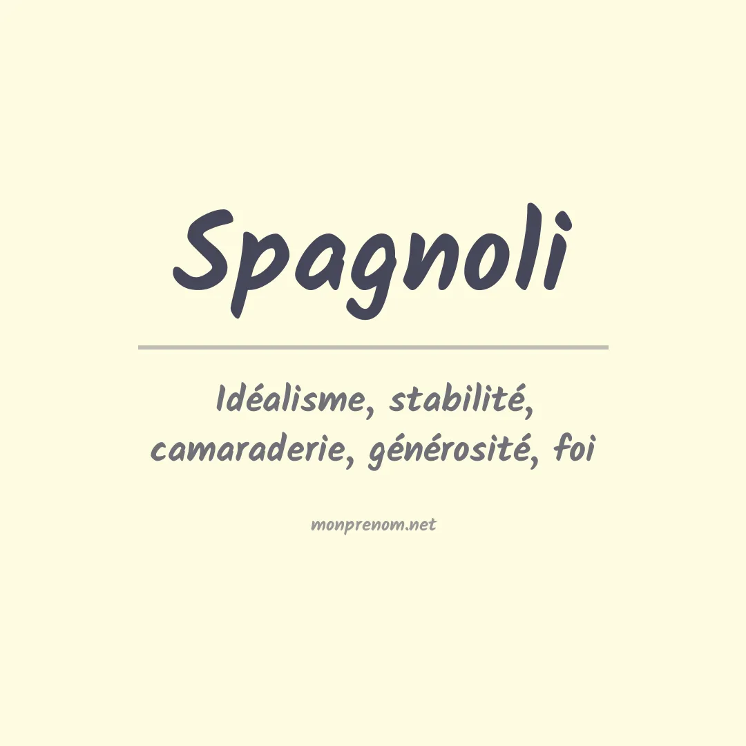 Signification du prénom Spagnoli