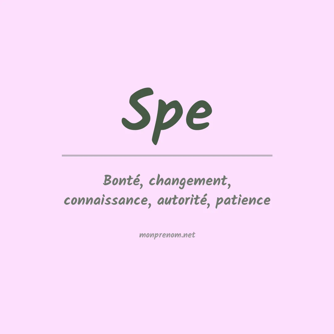 Signification du prénom Spe