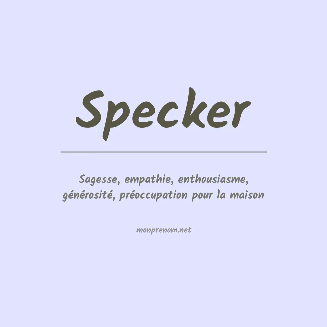 Prénom Specker