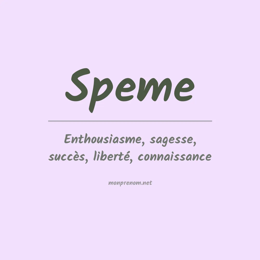 Signification du prénom Speme