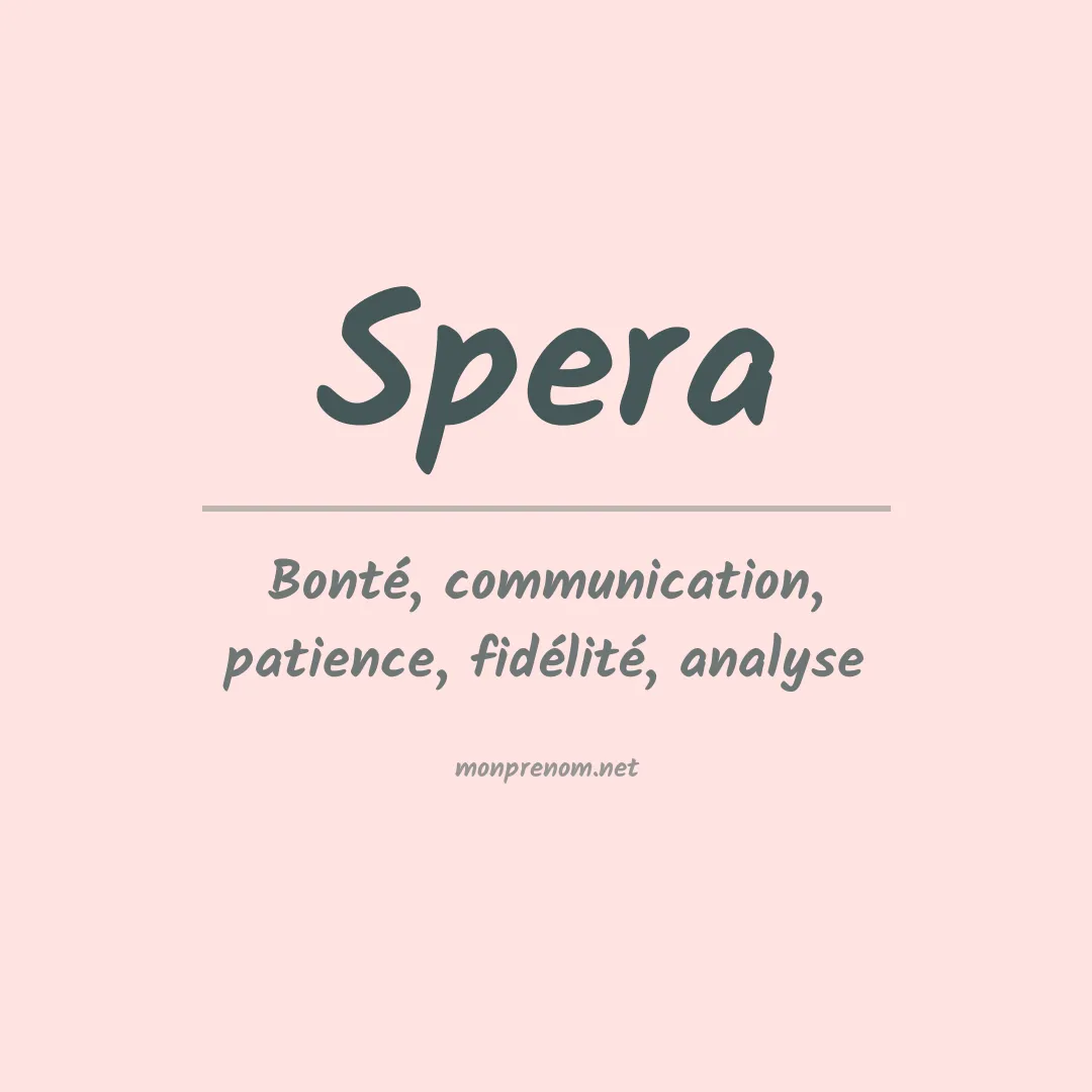 Prénom Spera