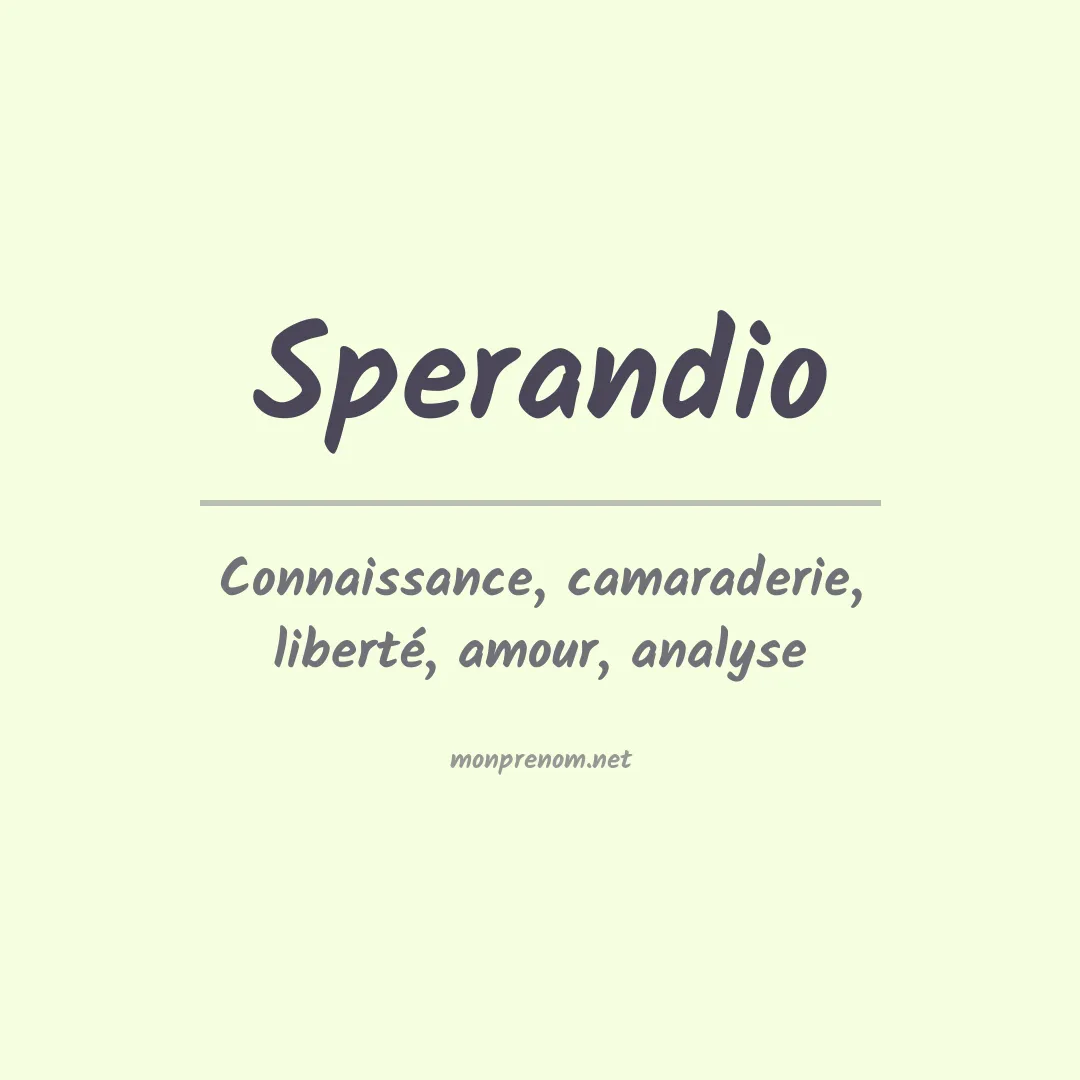 Prénom Sperandio
