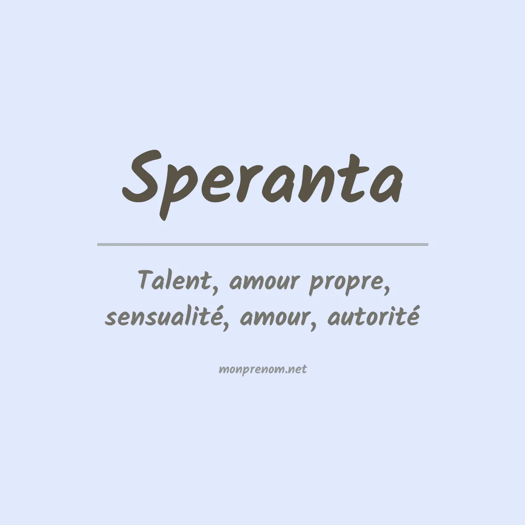 Signification du prénom Speranta