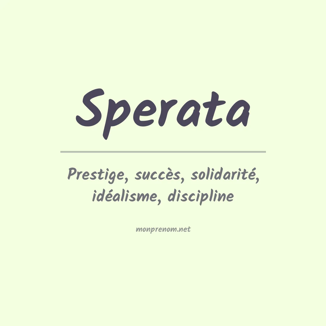 Signification du prénom Sperata