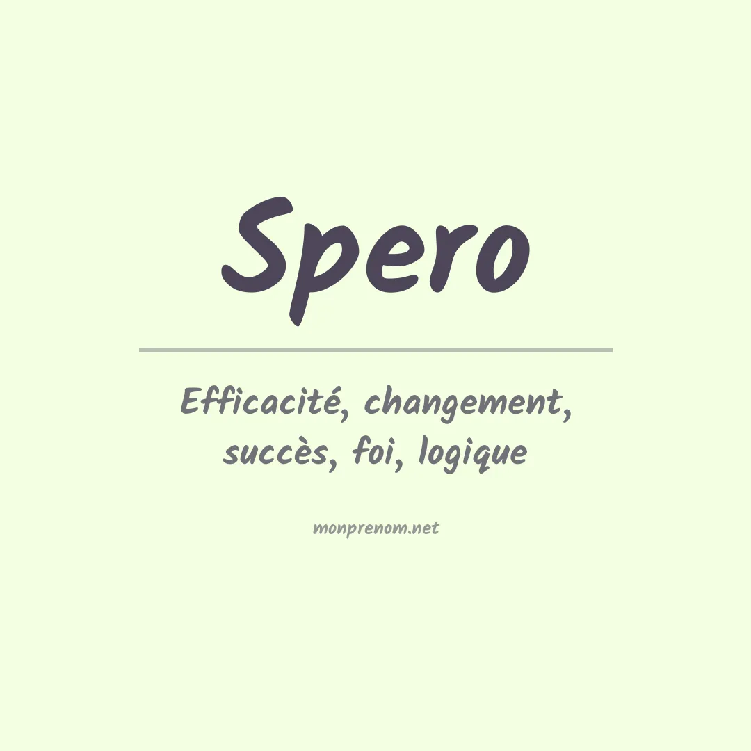 Prénom Spero