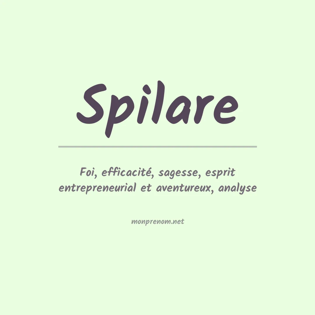 Signification du prénom Spilare