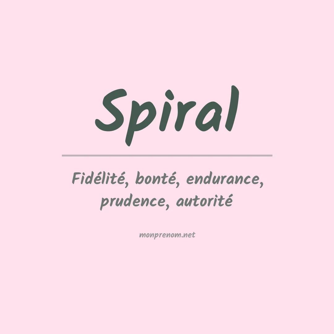 Signification du prénom Spiral