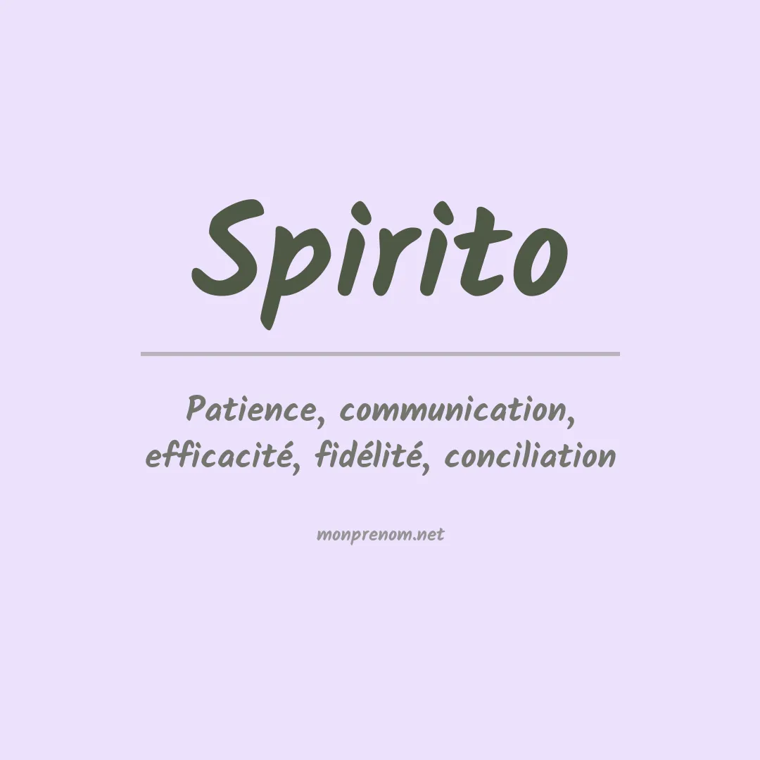 Signification du prénom Spirito