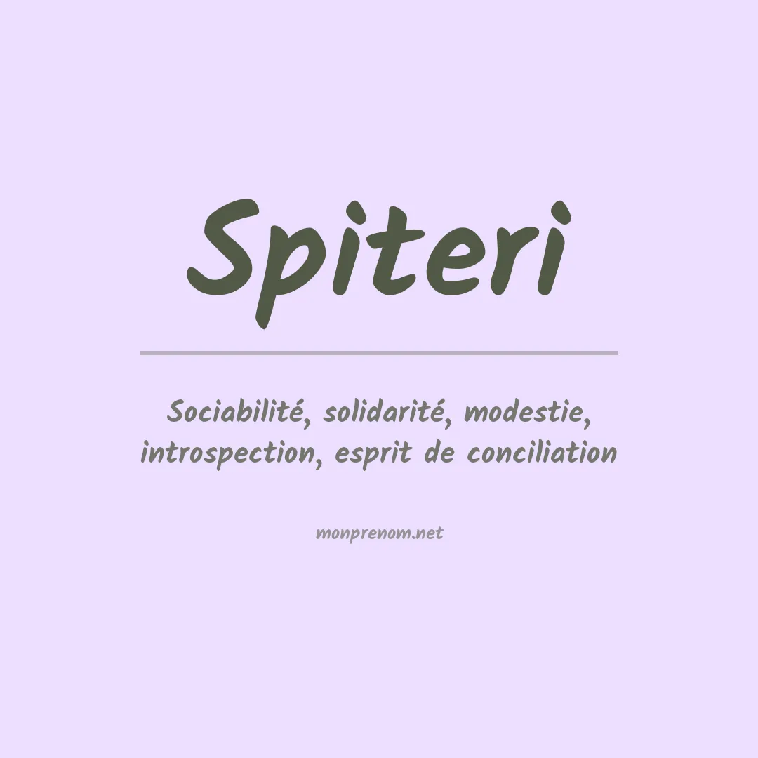 Signification du prénom Spiteri