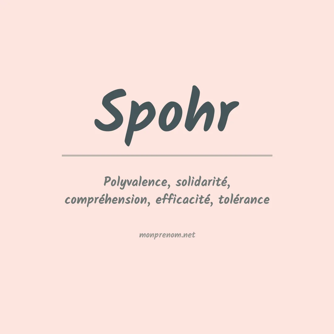 Prénom Spohr
