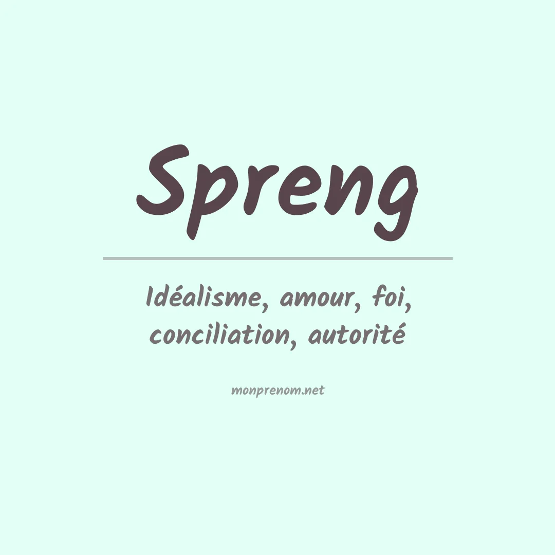 Signification du prénom Spreng