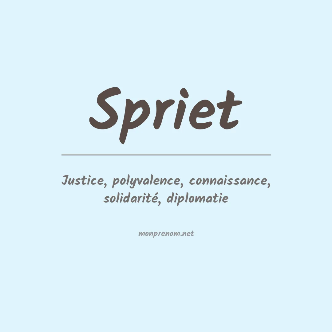 Signification du prénom Spriet