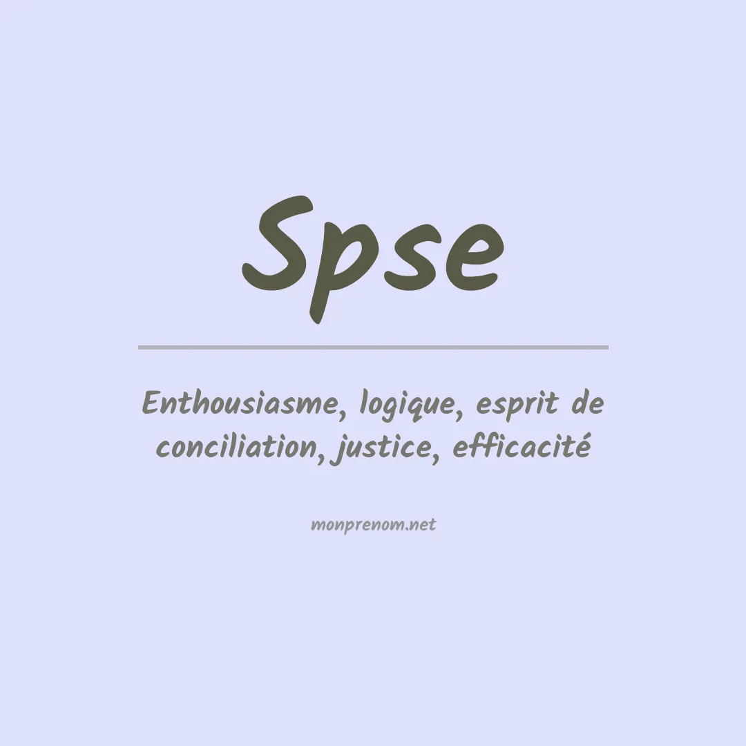 Signification du prénom Spse