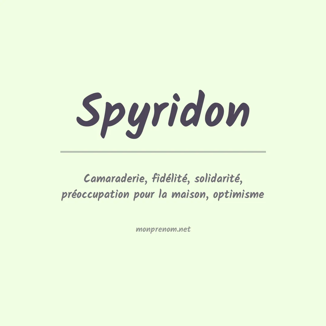 Signification du prénom Spyridon