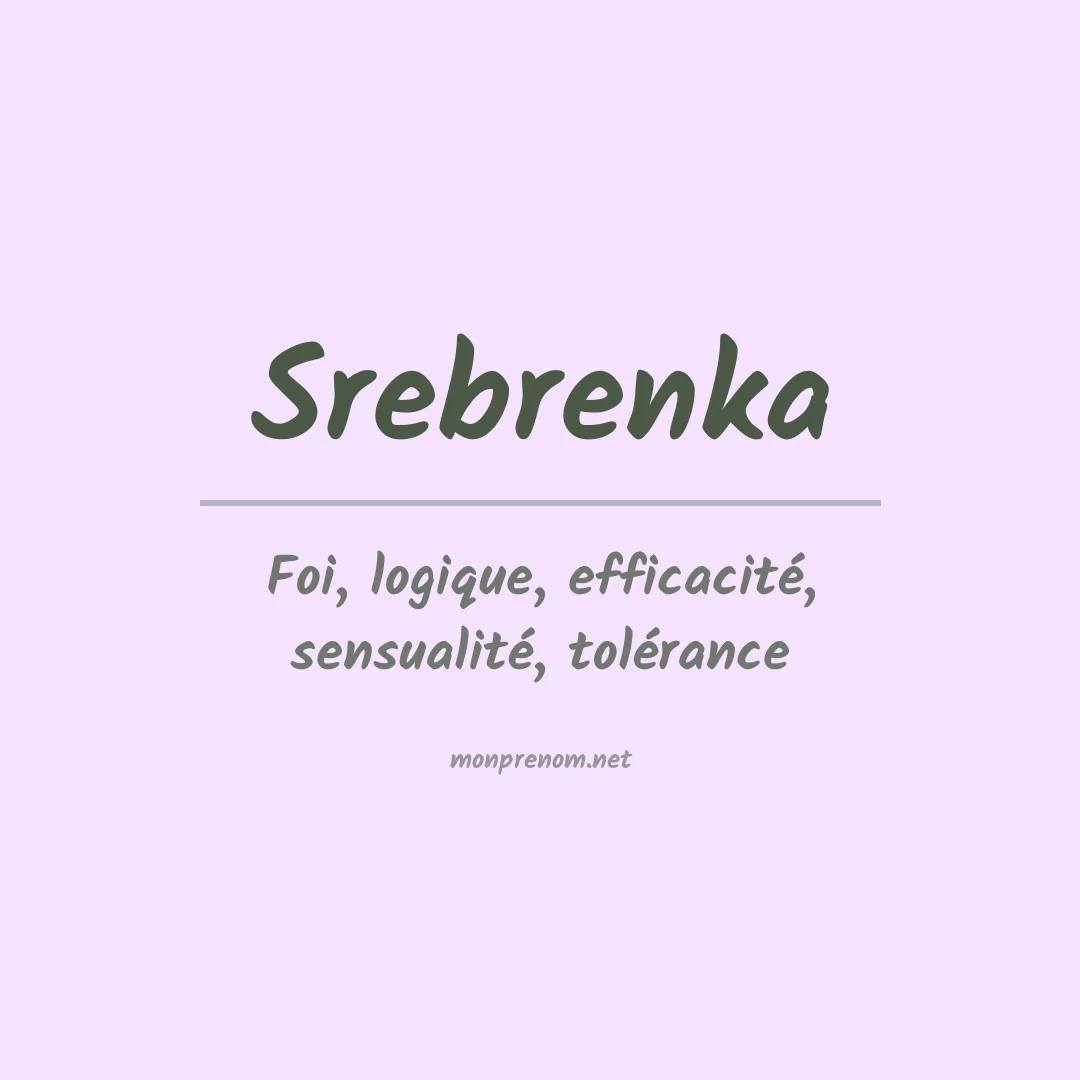 Signification du prénom Srebrenka
