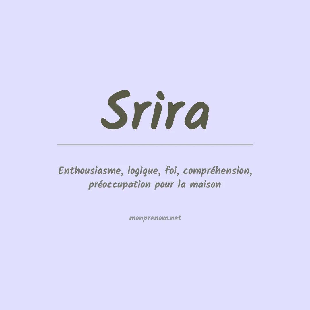 Signification du prénom Srira