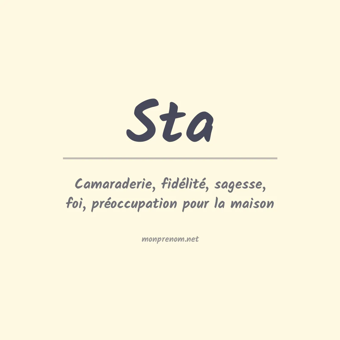 Signification du prénom Sta