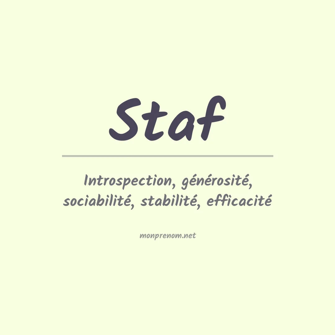 Signification du prénom Staf