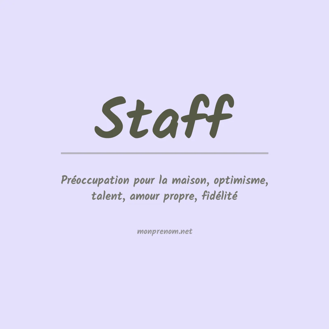 Prénom Staff