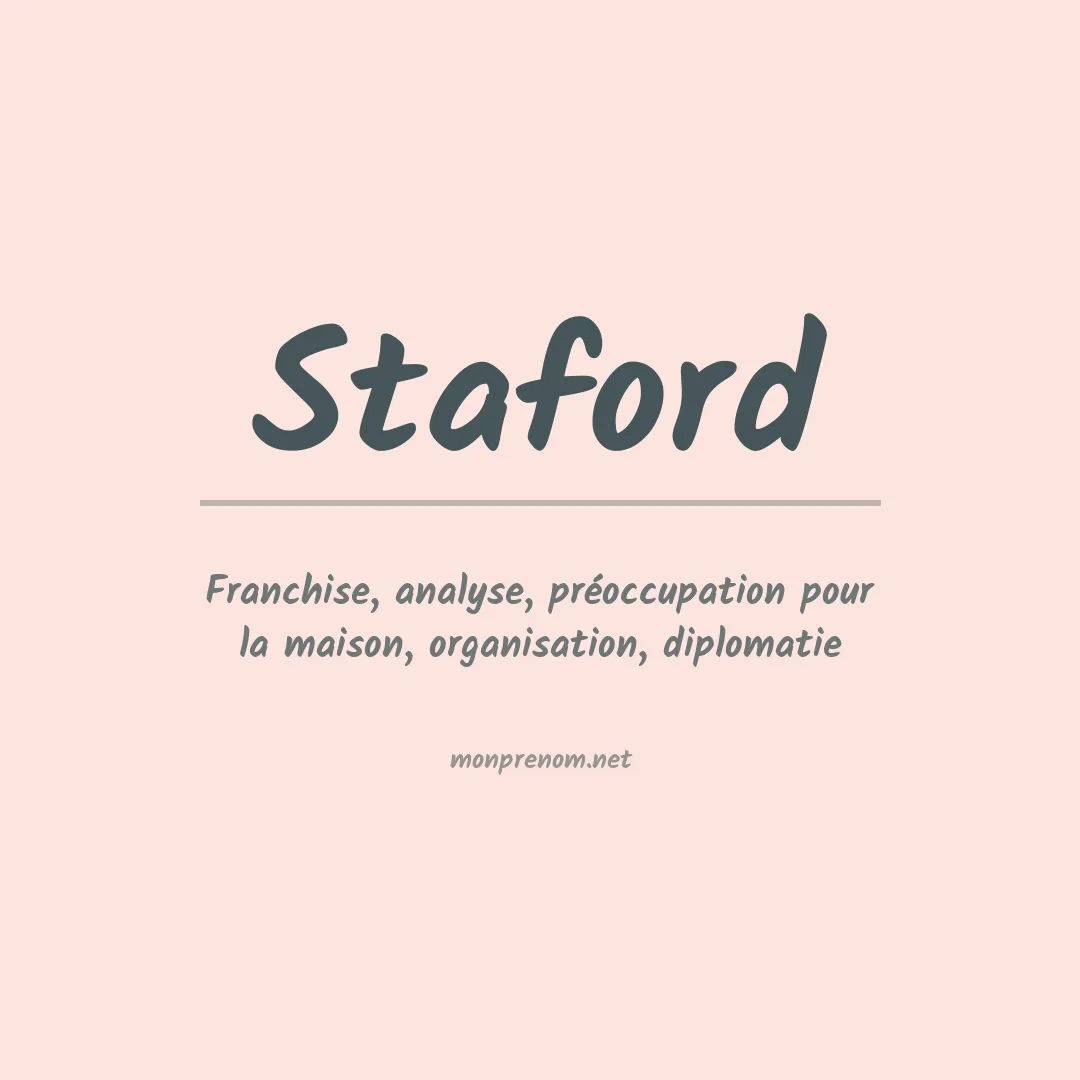 Signification du prénom Staford