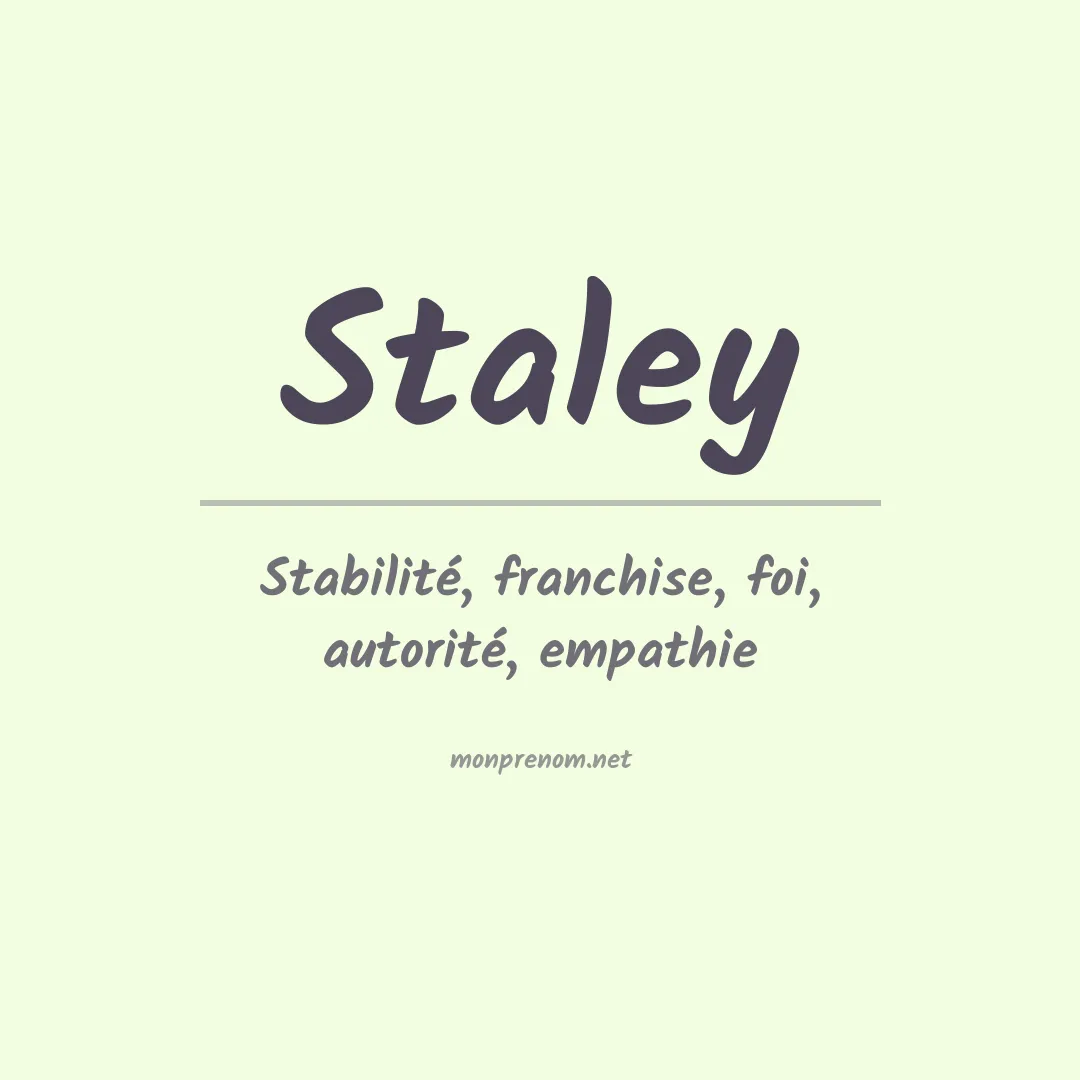 Prénom Staley