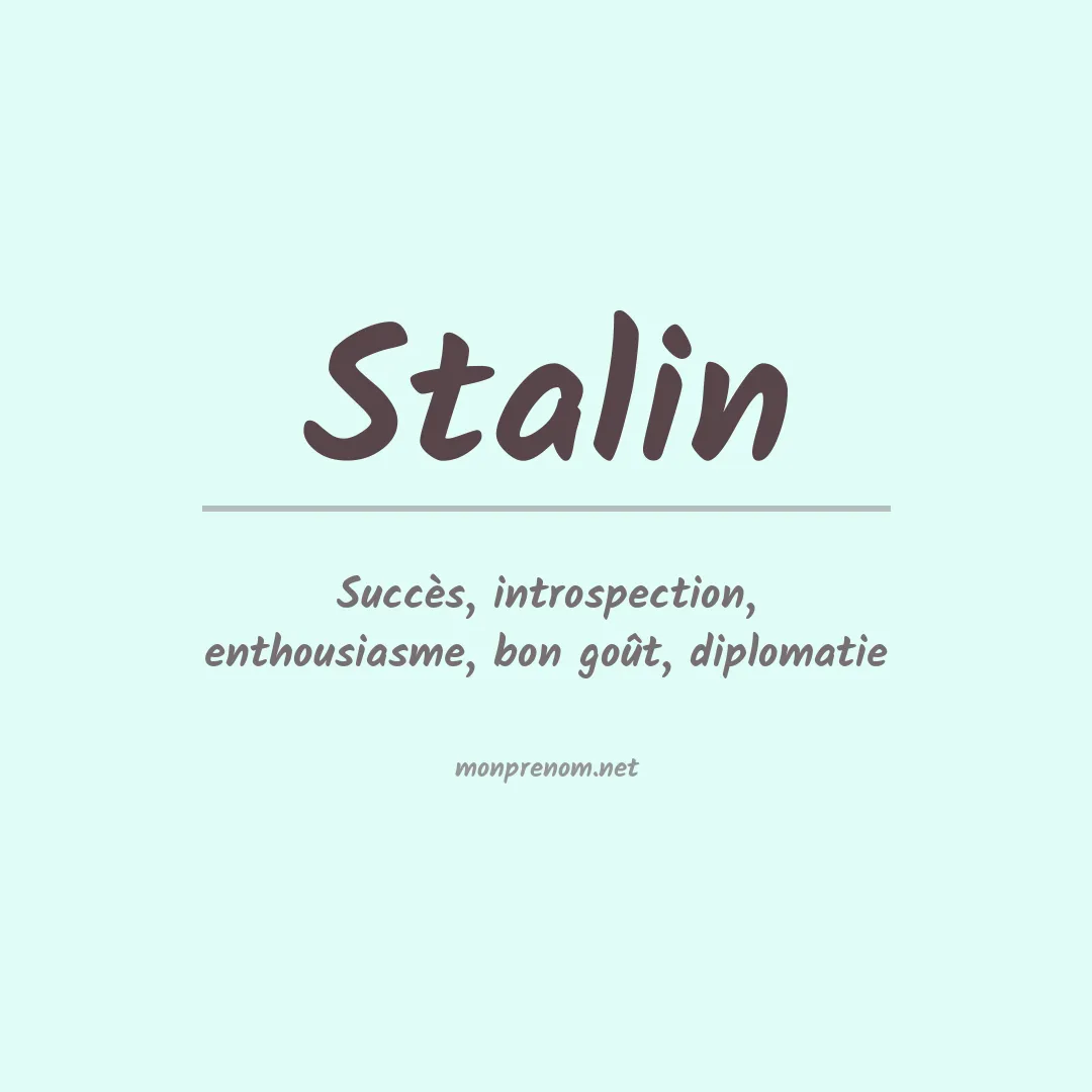 Signification du prénom Stalin
