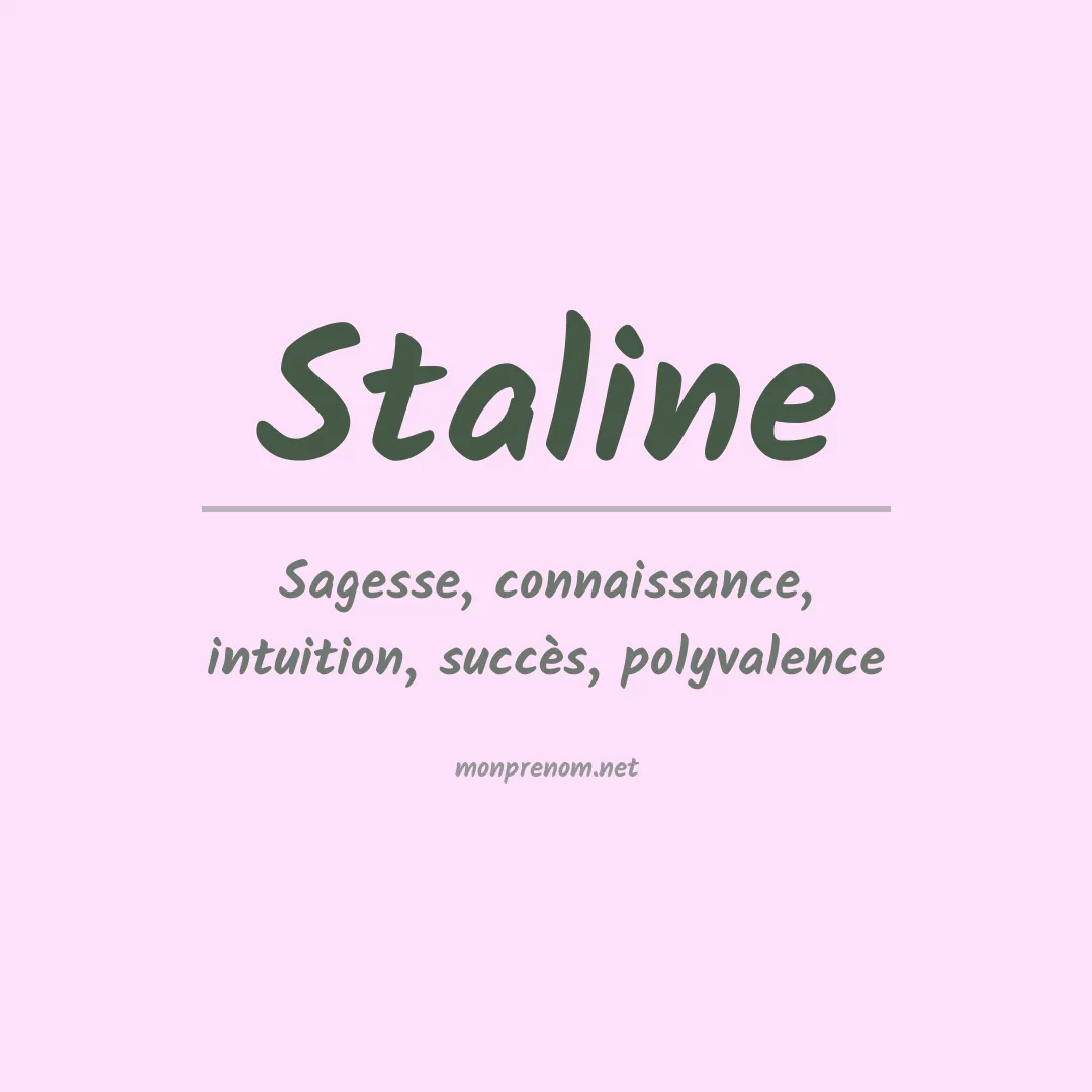 Signification du prénom Staline