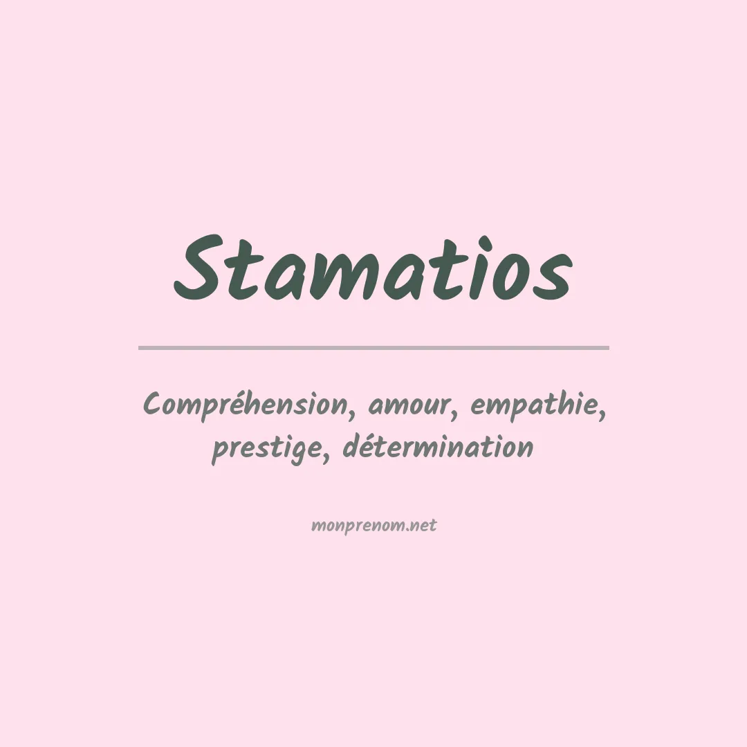 Prénom Stamatios
