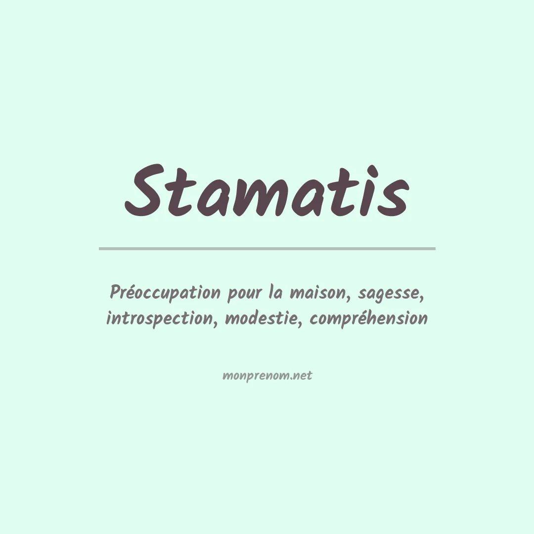 Prénom Stamatis