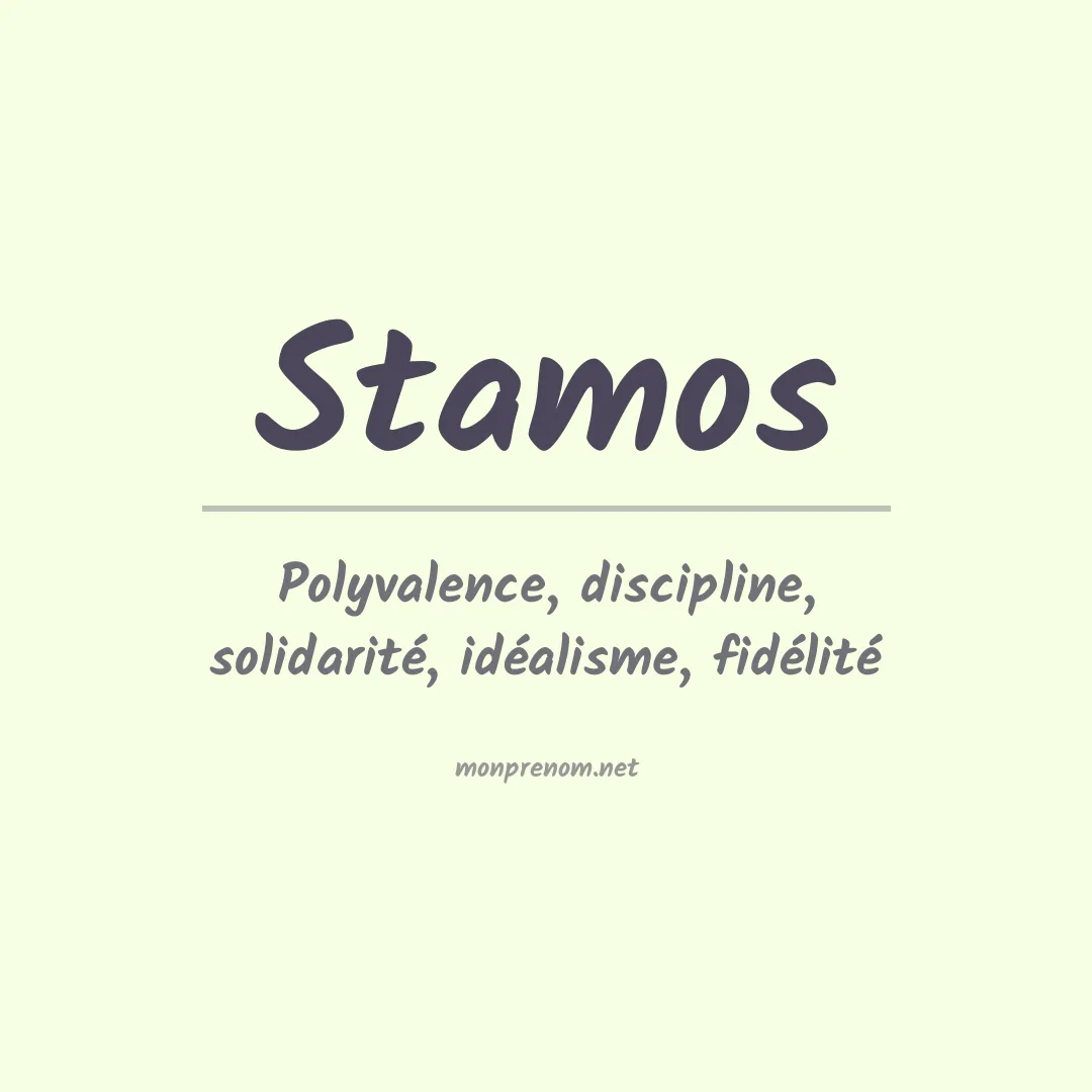 Prénom Stamos