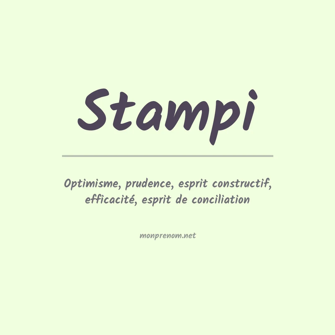 Signification du prénom Stampi