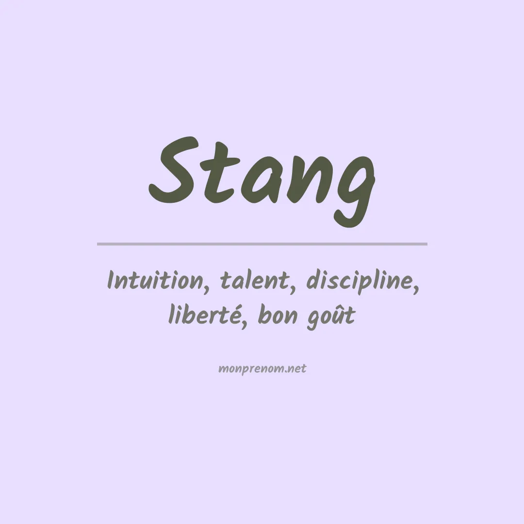 Prénom Stang
