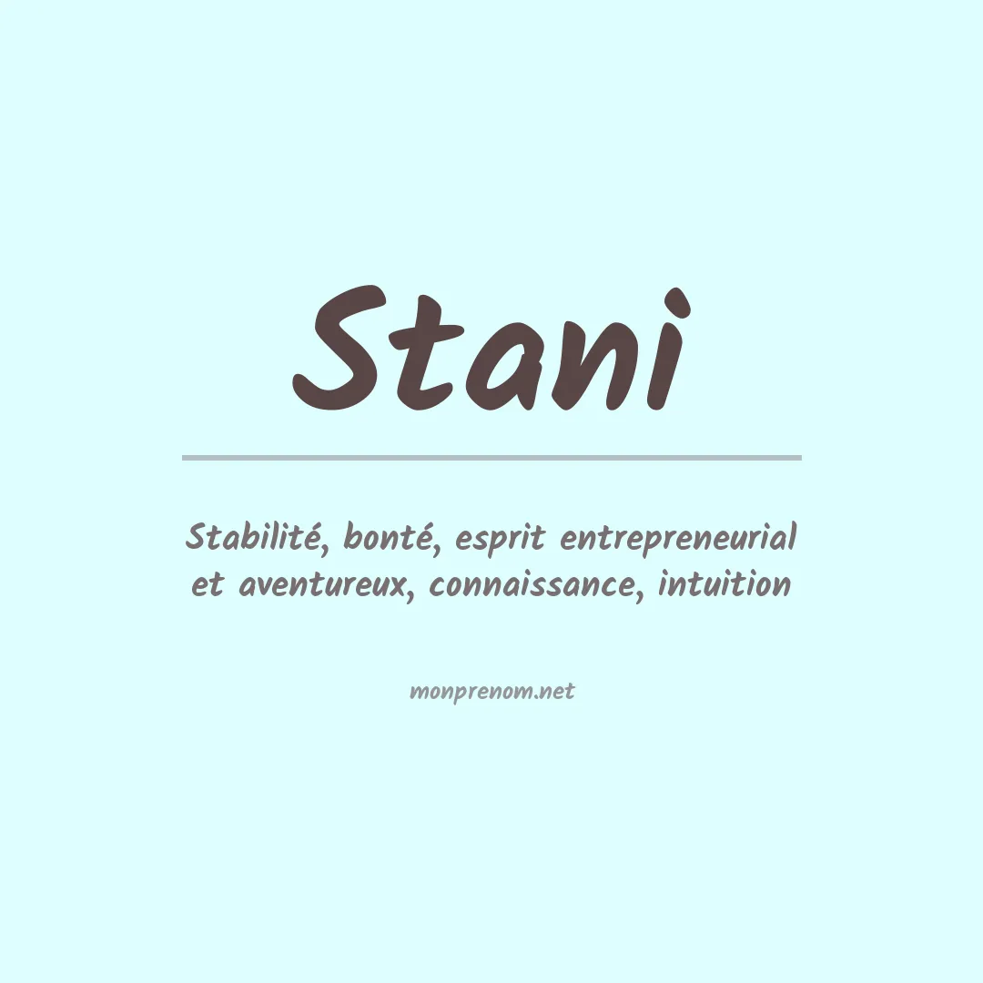 Signification du prénom Stani