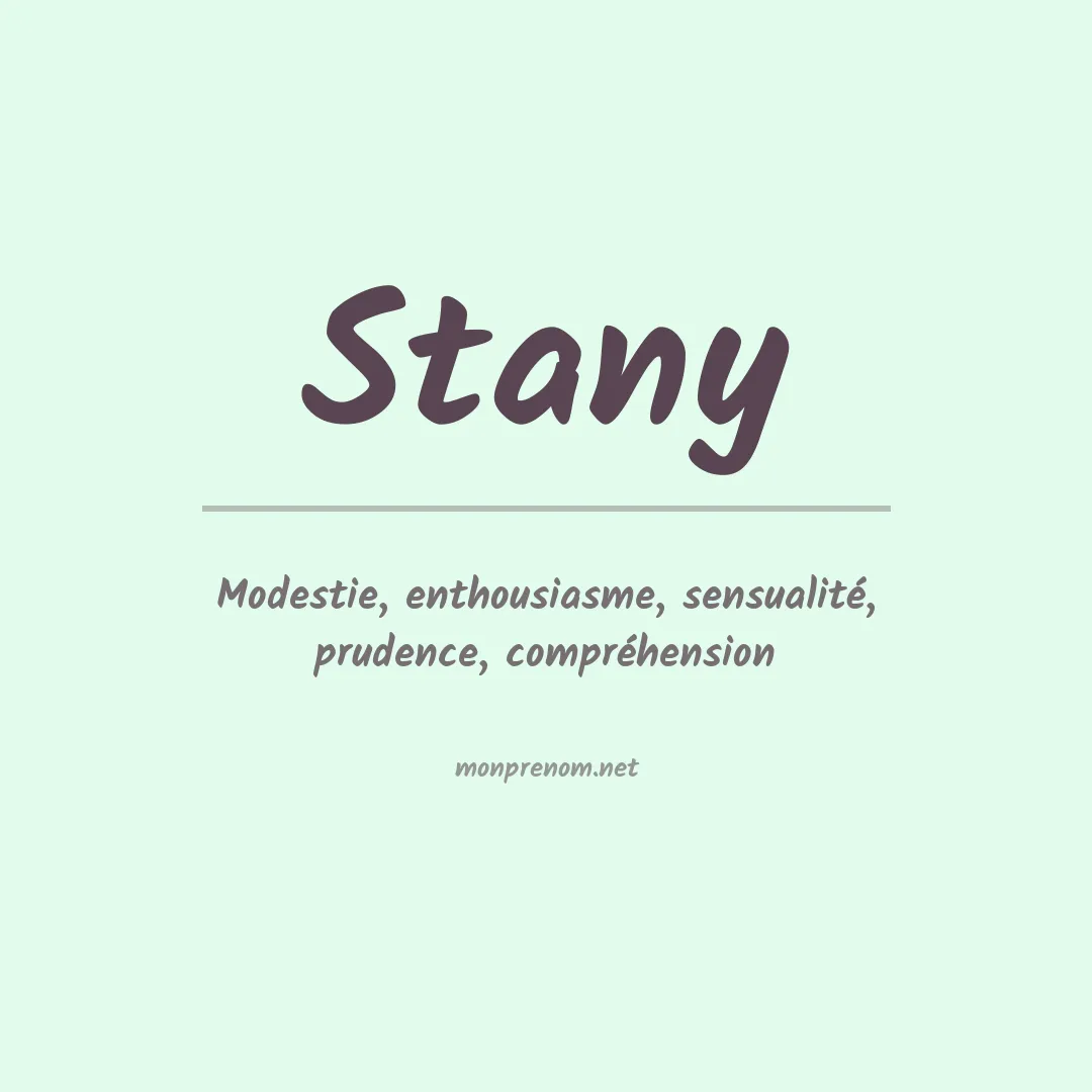 Signification du prénom Stany